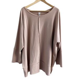 SPANX Perfect Length Dolman Sleeve Exposed Seams Sweatshirt Casual Top.